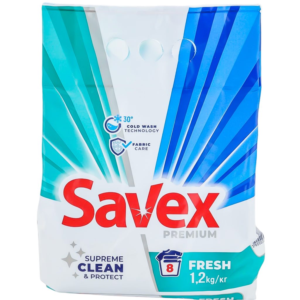пральний порошок Savex Premium Fresh 1,2 кг у м’якій упаковці